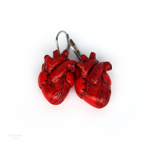 Anatomical Heart Earrings Halloween Gift Idea for Medical Student