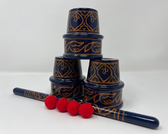 Western Cups and Balls with Wand (Wooden)