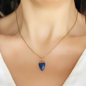 Lapis Lazuli Necklace, Lapis Jewelry, Gemstone Pendant Necklace