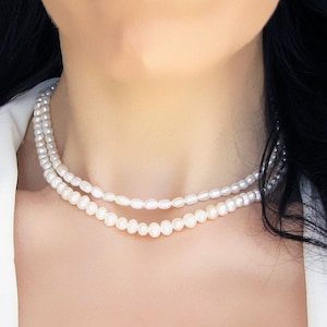Tiny Freshwater Pearl Necklace, White Pearl Choker