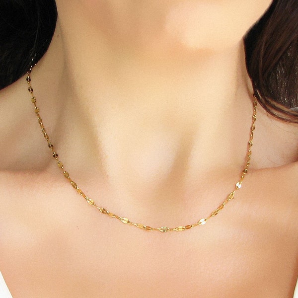 18k Gold Filled Necklace, Dainty Chain Necklace, Minimalist Necklace
