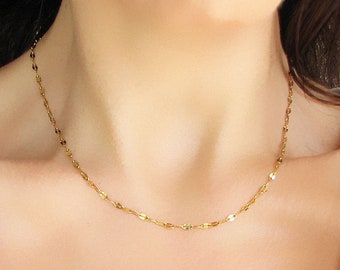 18k Gold Filled Necklace, Dainty Chain Necklace