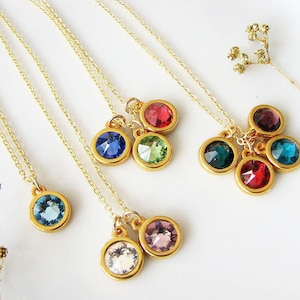 Birthstone Necklace, Personalized Family Necklace, Birthstone Jewelry, Unique Birthday Gift