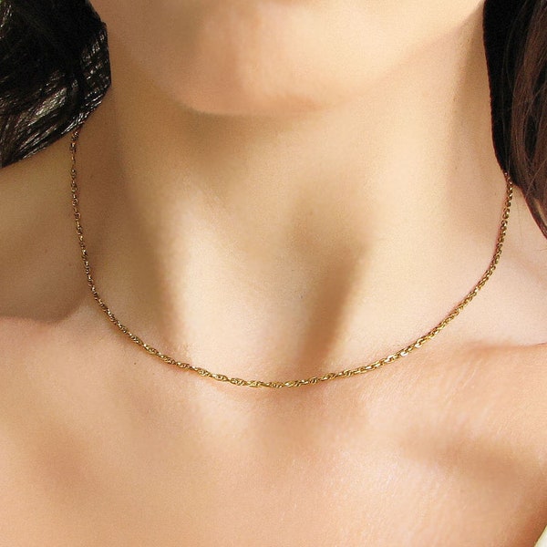 18k Gold Filled Necklace, Dainty Necklace, Gold Chain Necklace