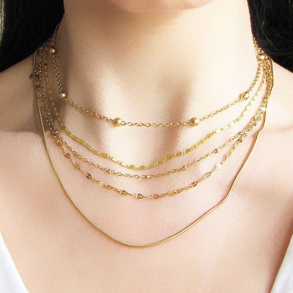 18k Gold Filled Necklace, Dainty Chain Necklace, Layering Necklace