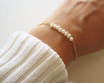 Pearl Bracelet, Bridesmaid Gifts Jewelry, Beaded Bracelet