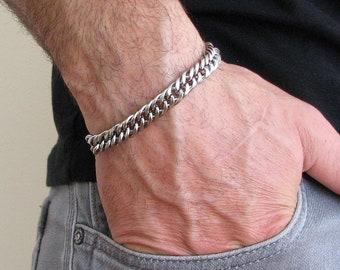 Herren Armband, Kettenarmband Silber, Geschenk für Ihn