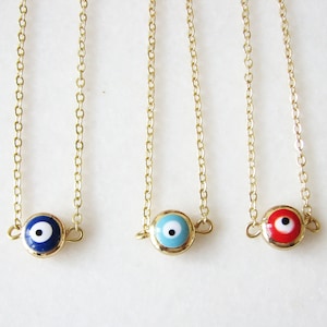 Gold Evil Eye Necklace, Evil Eye Jewelry, Protection Necklace, Third Eye Necklace
