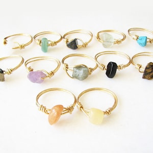 Gemstone Rings, Crystal Ring, Wire Wrapped Ring, Boho Ring