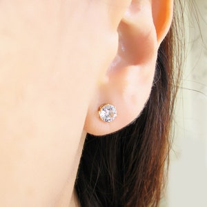 Cz Stud Earrings, Gold Stud Earrings, Moissanite Diamond Earrings, 18k Gold Filled Earrings