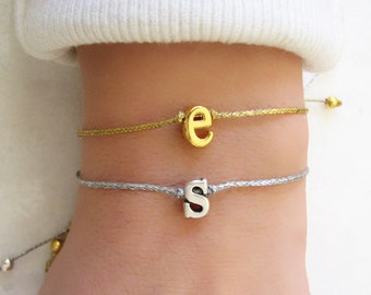 Initial Bracelet, Monogram Bracelet, Adjustable Cord