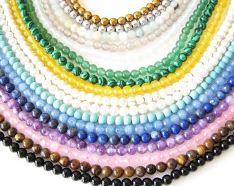 Collier de pierres précieuses, tour de cou en perles, collier en cristal