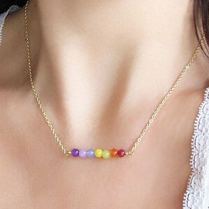 Chakra Necklace, Jade Necklace, Crystal Beaded Necklace