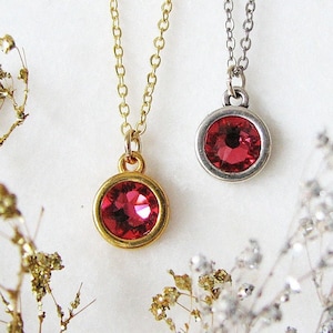 July Birthstone Necklace, Ruby Necklace, Birthstone Jewelry, Birthday Gifts For Her