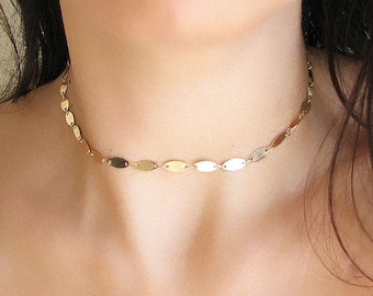 Gold Chain Choker, Chain Necklace, Simple Necklace