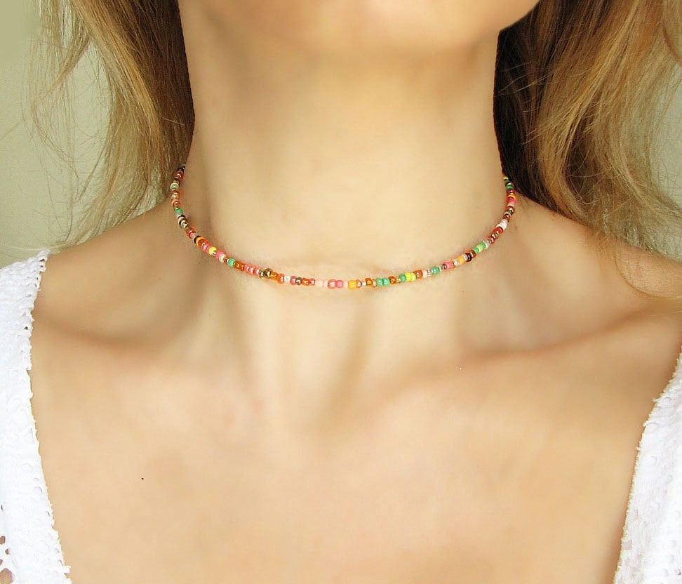 ネックレス・チョーカー BASSCLEF beaded beaded layered necklace ネックレス・チョーカー BASSCLEF beaded beaded layered