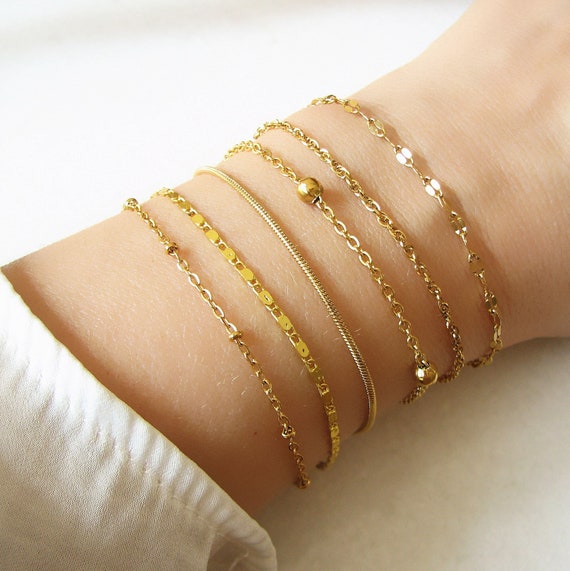 Gold Wrap Bracelet, Minimalist Bracelet, Stacking bracelet, Simple Gold  Bracelet, Plain Gold Bracelet, Everyday Bracelet