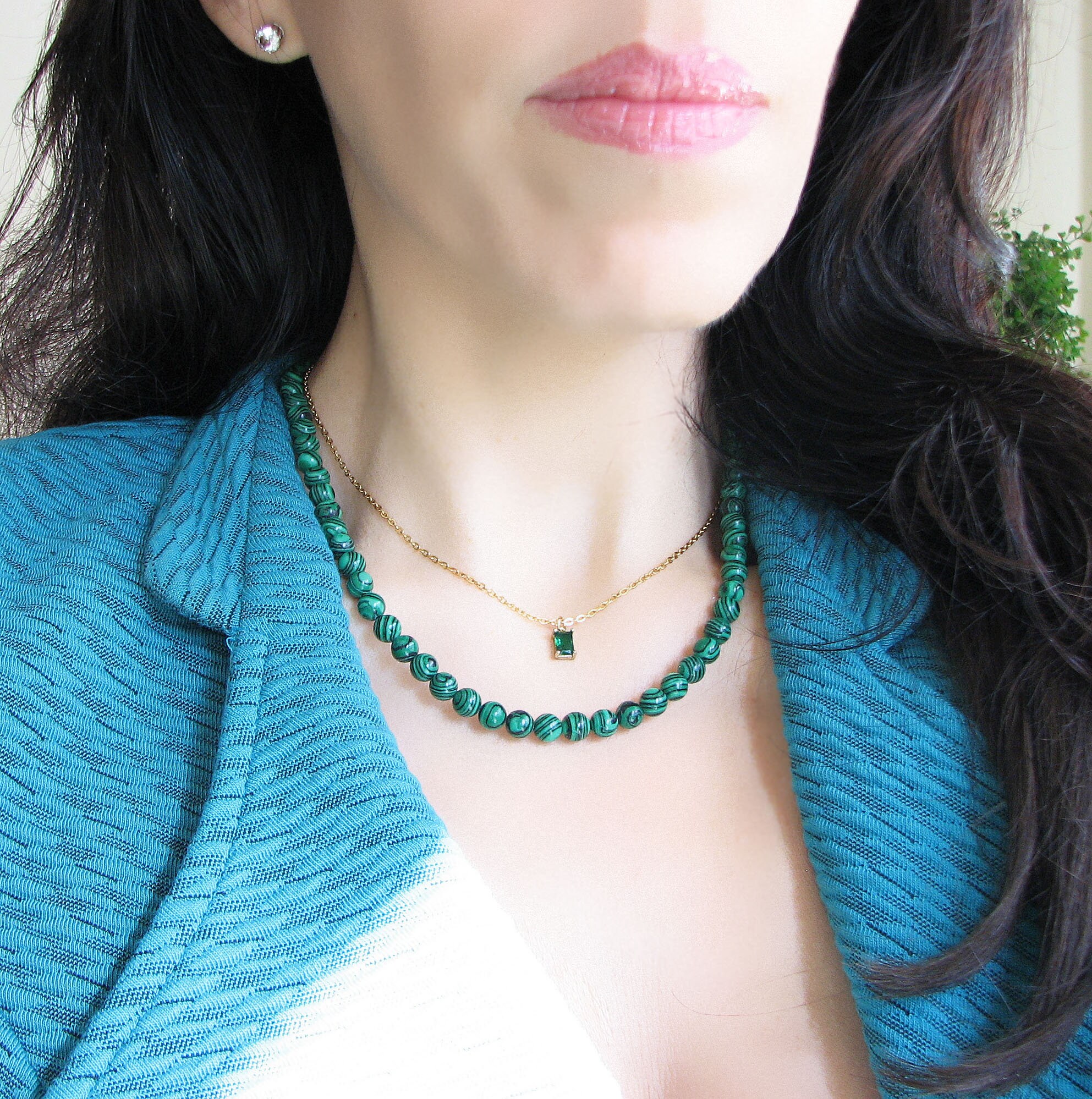 Pendentif Perle émaillée Cloisonnée Et Aventurine Orange - Création Artisanale Française - Neuf