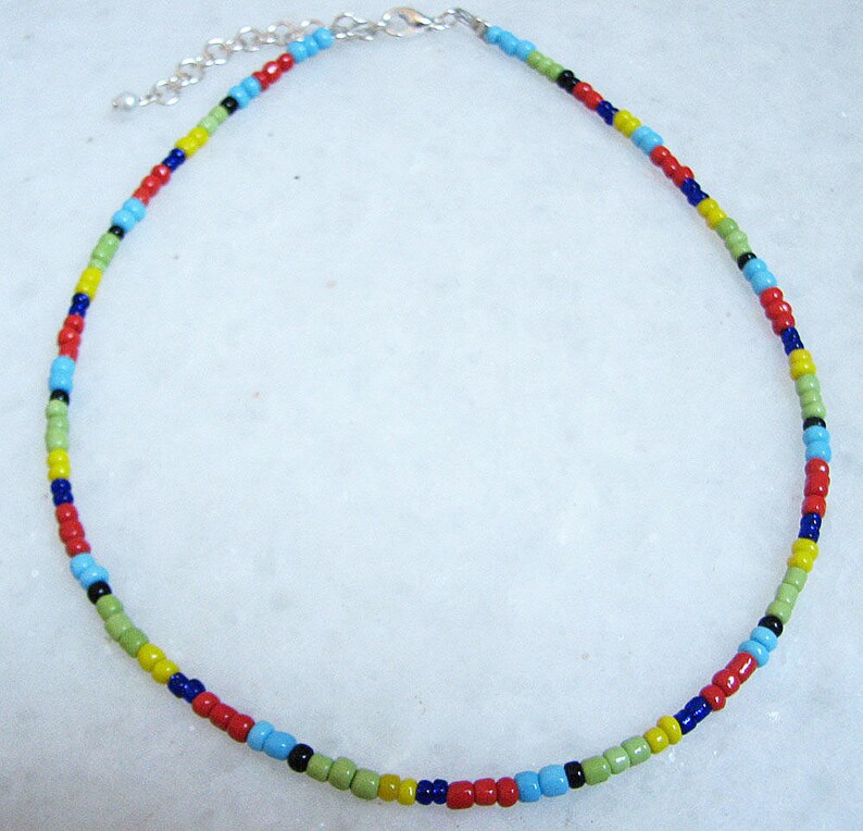 Choker Necklace Beaded Choker Rainbow Choker Gift For Her
