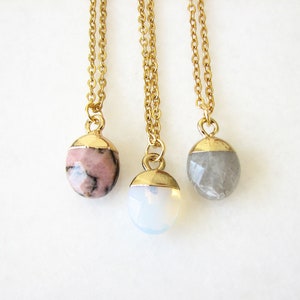 Moonstone Necklace, Dainty Necklace, Moonstone Jewelry, Natural Gemstone Necklace