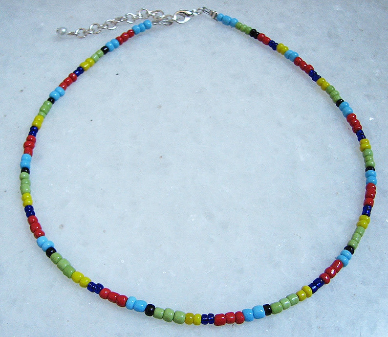 Choker Necklace Beaded Choker Rainbow Choker Gift For Her