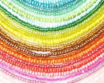Dainty Seed Bead Necklace, Waterproof Beaded Necklace, Summer Jewelry, Durable Necklace, Colorful Beaded Choker, 8/0 3mm Beaded Necklace