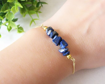 Pulsera de lapislázuli, joyería con piedras preciosas, regalo perfecto para ella