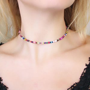 Collier de perles de rocaille, collier de perles, collier ras de cou image 2
