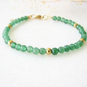 Green Aventurine Bracelet, Gemstone Beaded Bracelet, Natural Stone Aventurine Jewelry