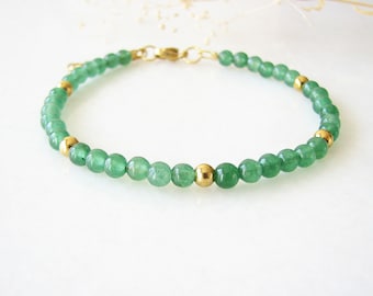 Green Aventurine Bracelet, Gemstone Beaded Bracelet for Women