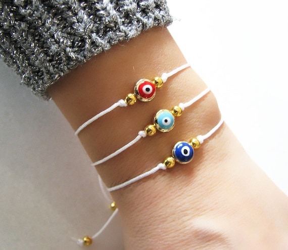 Bracelet Mauvais Œil En Argent - Porte-Bonheur Et Protection, Cadeau Parfait Homme Femme