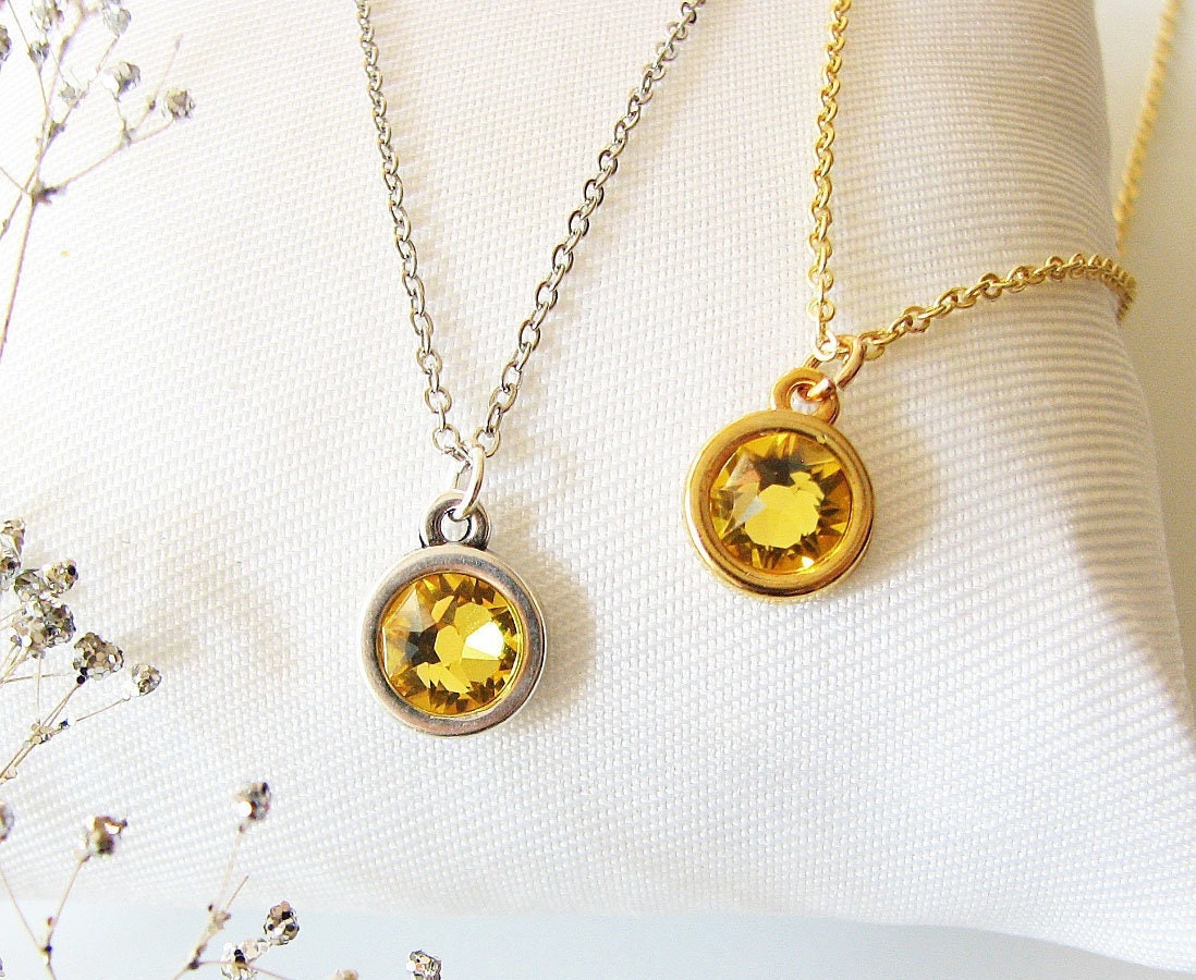 November Birthstone Necklace, Swarovski Crystal Necklace