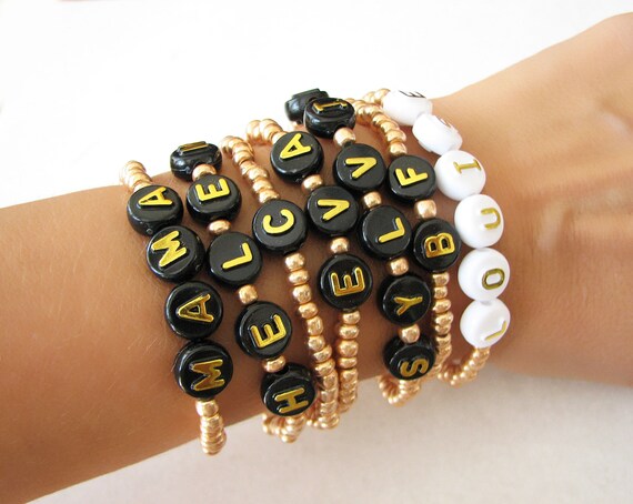 Beaded Initial Bracelet 