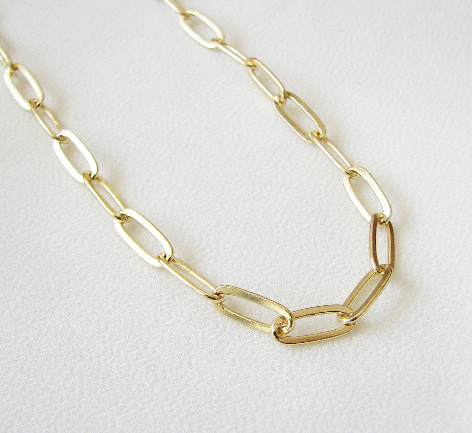 Chain (Paperclip) Layering Necklace in Gold