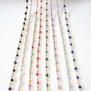 Anklet Bracelet, Anklets for Women, Gold Beaded Anklet, Enamel Jewelry