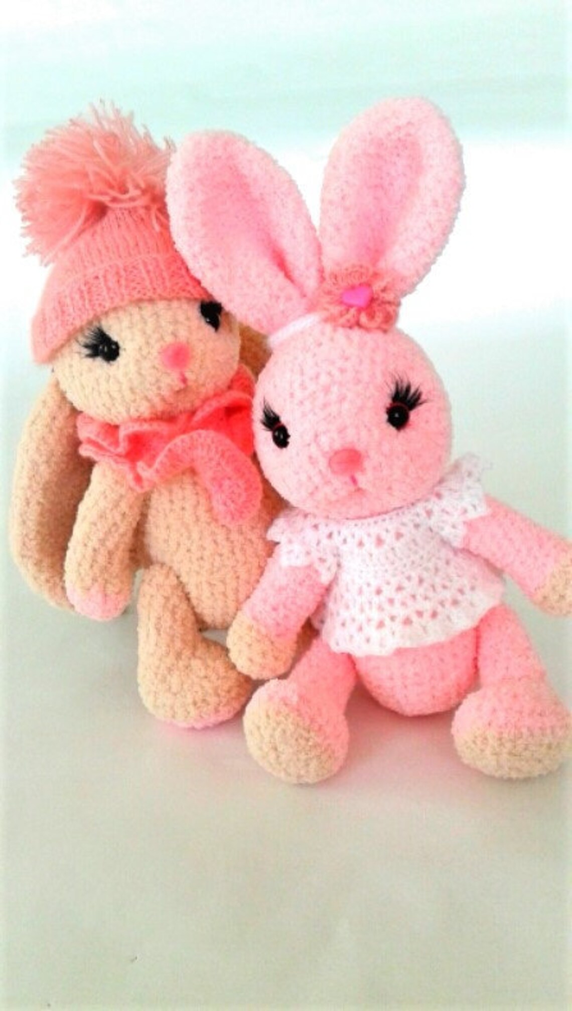 Soft toy rabbit in clothes baby soft toy pink rabbit knitted Etsy