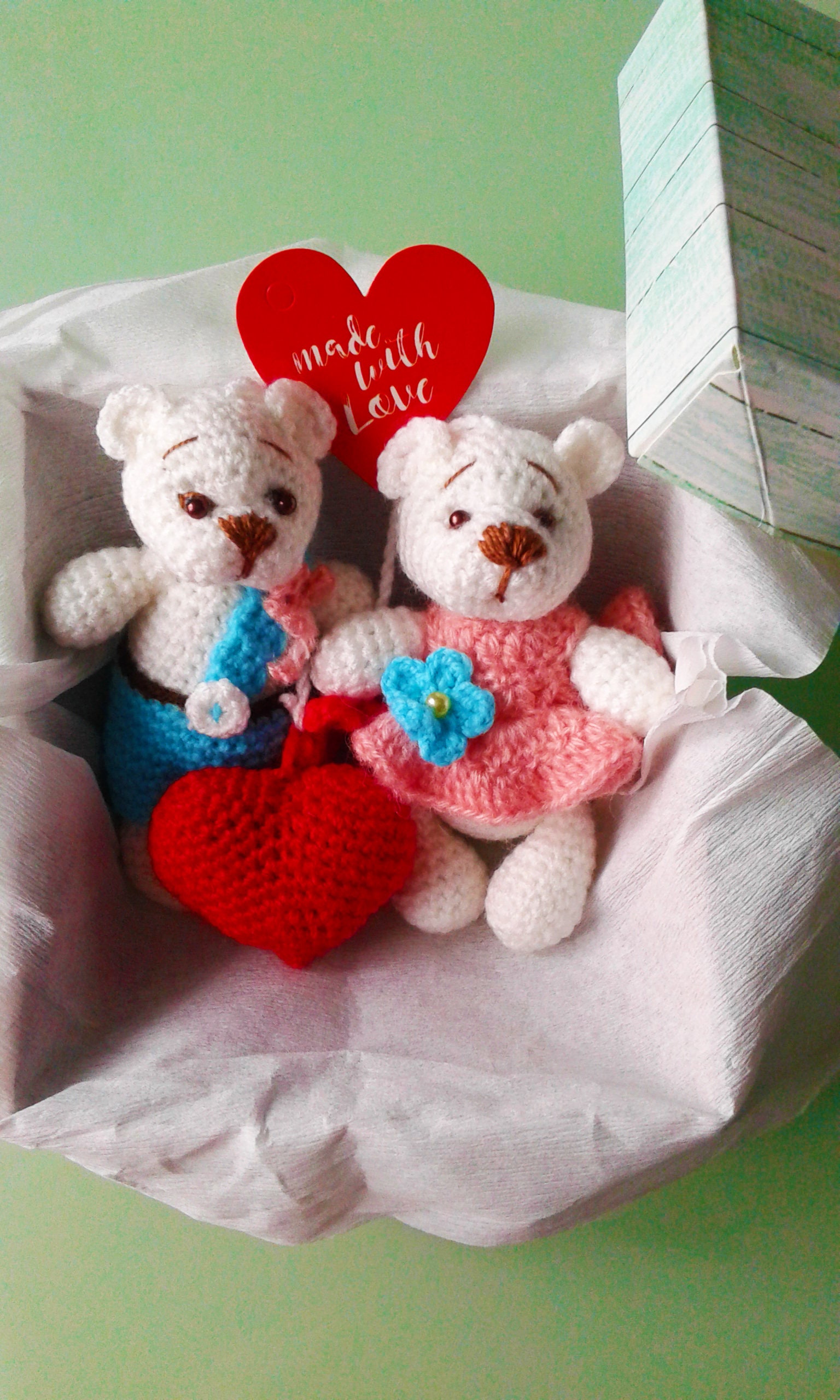 Gift keychain bears with a heart Valentine's Day gift for | Etsy