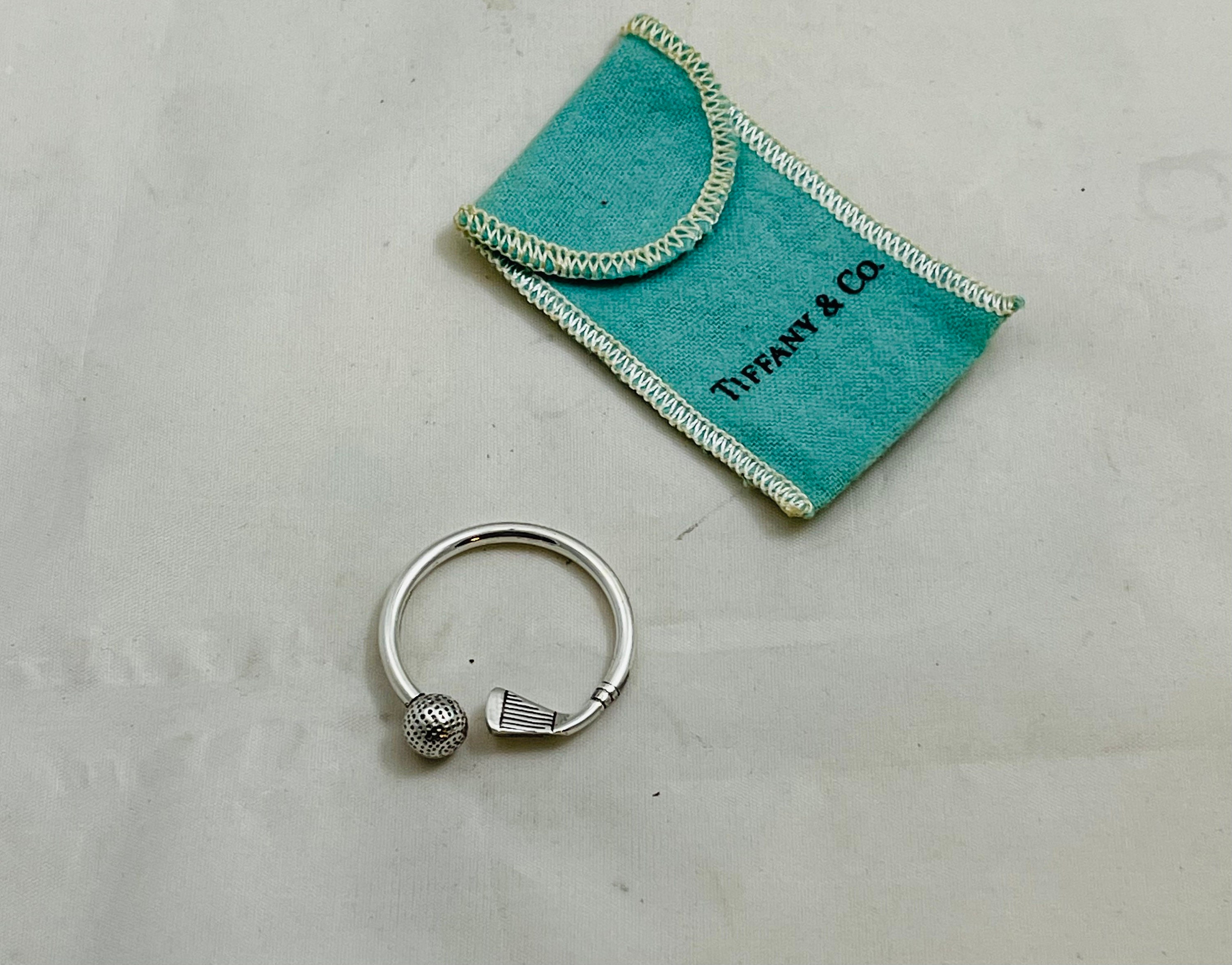 Tiffany & Co Golf Sterling Silver Key Ring Golf Club and Ball With
