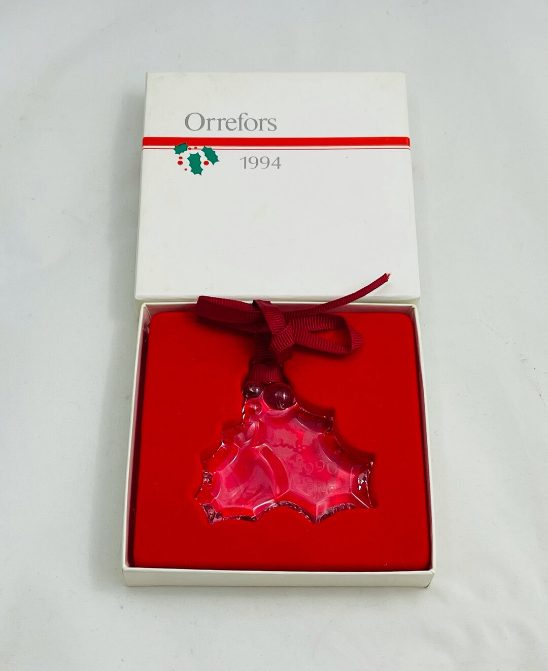 Authentic Orrefors Glass Christmas Tree Ornament Clear Glass Etsy