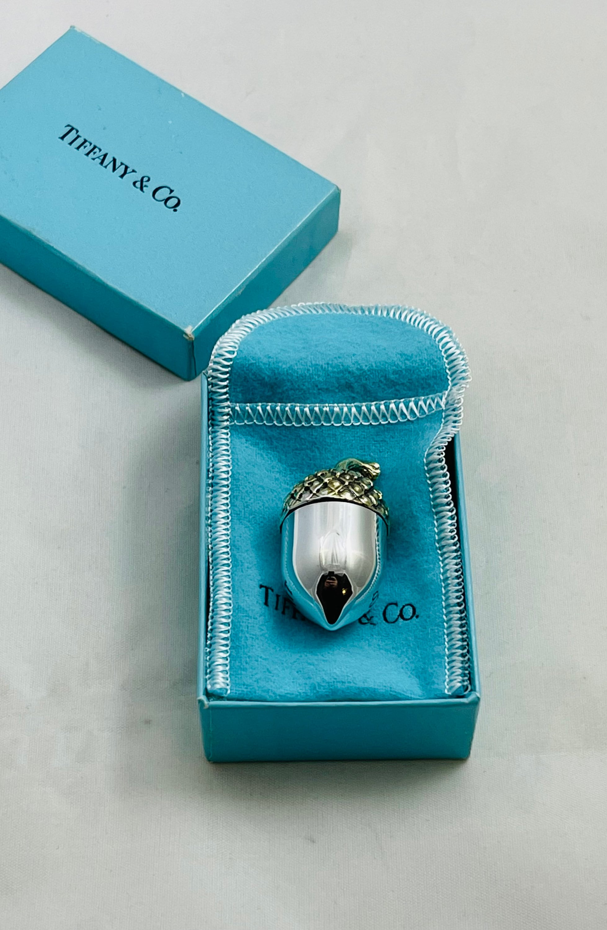 Authentic Vintage Tiffany & Co. Sterling Silver Acorn Pill Authentic Vintage Tiffany & Co. Sterling Silver Acorn Pill
