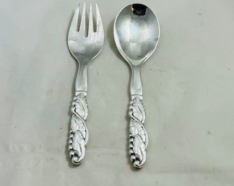 CYPRESS by GEORG JENSEN Denmark Sterling Silver Serving Fork Spoon