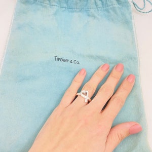 Authentic Tiffany & Co. Sterling Silver Paloma Picasso Love Heart Ring Size 5