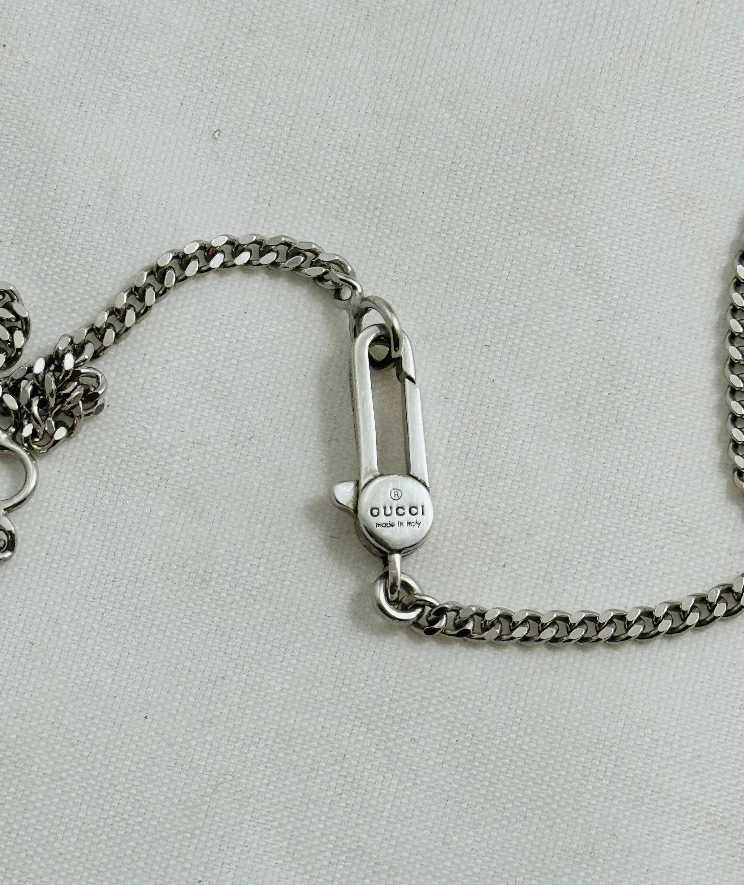 Gucci ghost shop motif pendant necklace