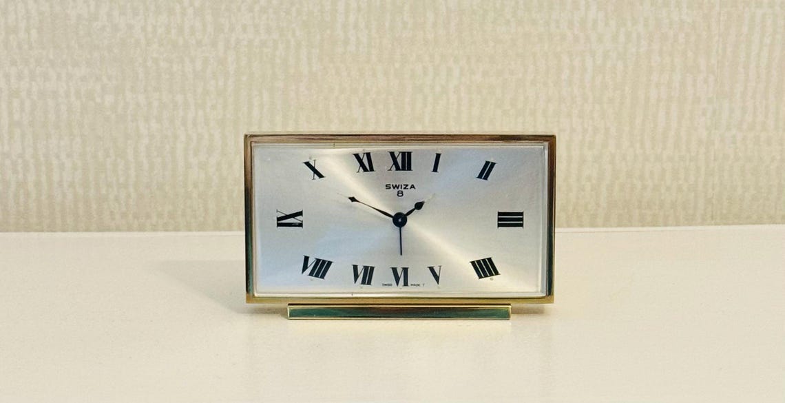 Réveil De Voyage Vintage Swiza – Art Déco, Fabriqué En Suisse, Laiton