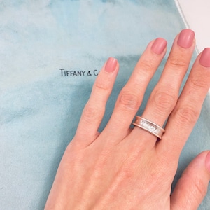 Authentic Tiffany & Co Sterling Silver 1837 Concave Ring Size 6.5
