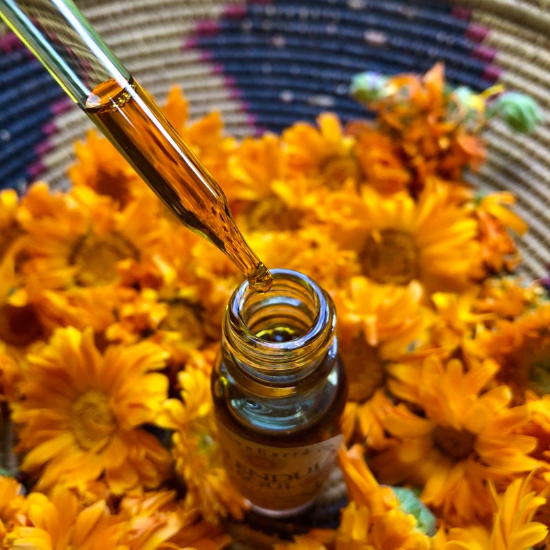 Calendula Jojoba Oil: Organic Herbal Anointing Serum for Face, Body, & Hair image 3