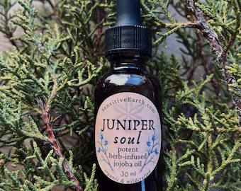 Juniper Jojoba Oil: Organic Evergreen Anointing Serum for Face, Body, Beard, & Hair