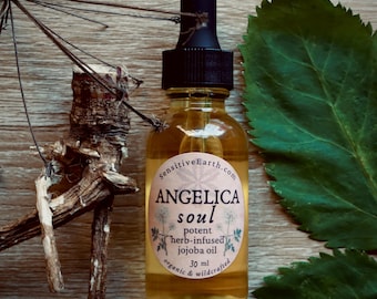 Angelica Jojoba Oil: Organic Herbal Anointing Serum for Body and Hair