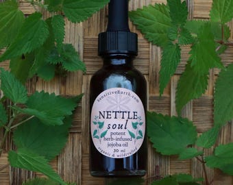 Nettle Jojoba Oil:  Organic Herbal Anointing Serum For Face, Body, and Hair
