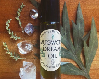 Mugwort Dream Anointing Oil with Herkimer Diamonds